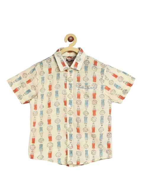 

Fabindia Boys Yellow Opaque Printed Casual Shirt