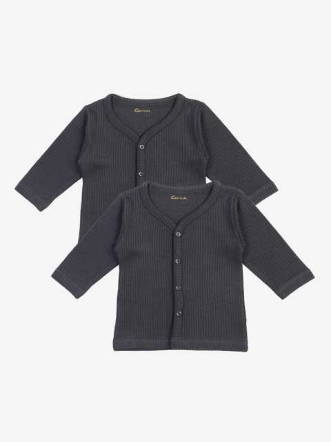 

Kanvin Boys Pack Of 2 Charcoal Grey Solid Thermal Tops