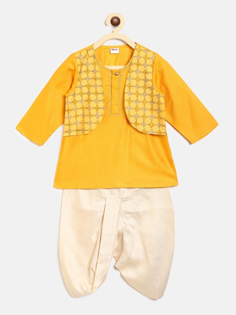

Fabindia Boys Yellow Regular Kurta with Dhoti Pants