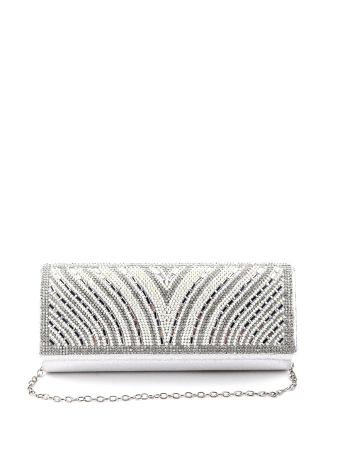 

ODETTE White Textured Suede Structured Sling Bag