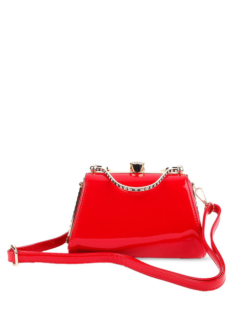 

ODETTE Red Leather Structured Sling Bag