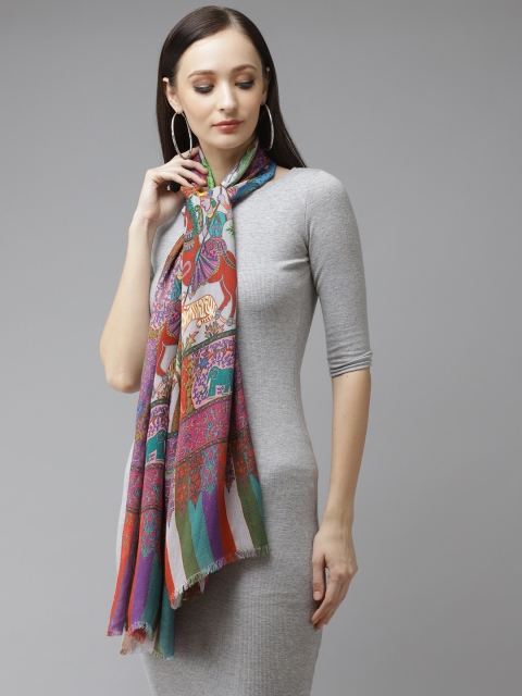 

Cayman Women Purple & Multicoloured Printed Stole