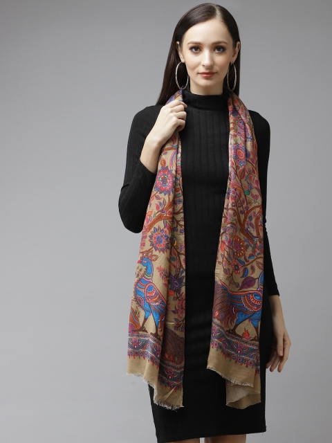 

Cayman Women Beige & Multicoloured Printed Stole