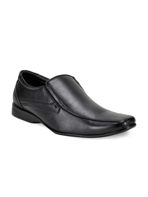 

Franco Leone Men Black Leather Slip-On Formal Shoes