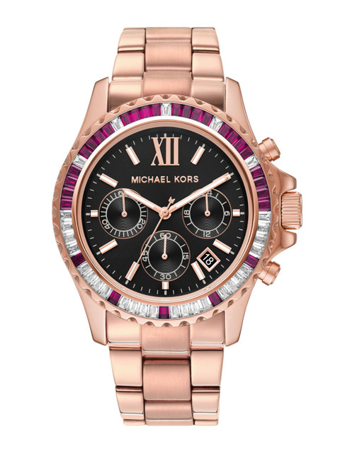 

Michael Kors Women Everest Rose Gold-Toned Solid Dial Bracelet Analogue Watch MK6972