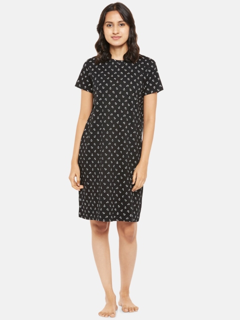 

People Women Black Printed Nightdress