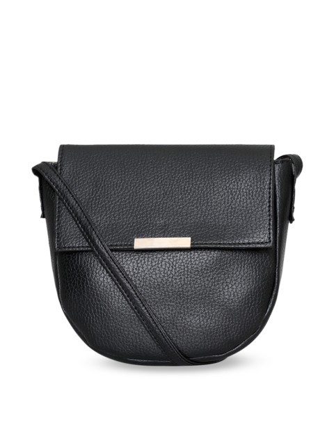 

Toteteca Black PU Half Moon Sling Bag