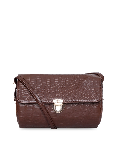 

Toteteca Brown Animal Textured PU Swagger Sling Bag