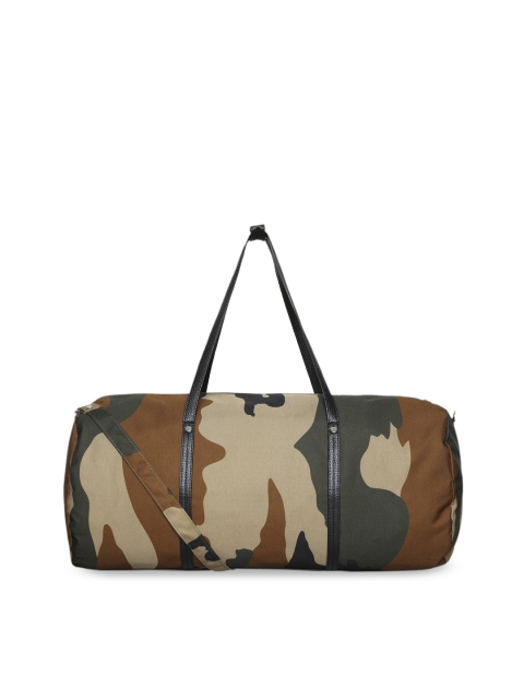 

Toteteca Olive-Green & Beige Camouflage Printed Gym Duffel Bag