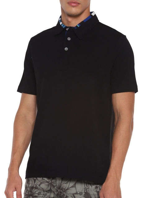 

PS By Paul Smith Men Black Mandarin Collar Organic Cotton Pockets T-shirt