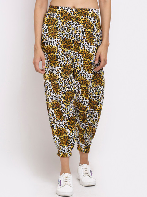 

NEUDIS Women Brown & Yellow Animal Print Jogger