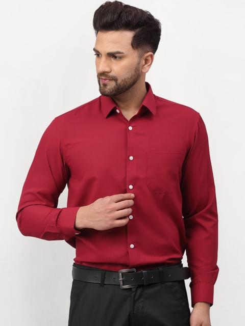 

JAINISH Men Maroon Classic Opaque Formal Shirt