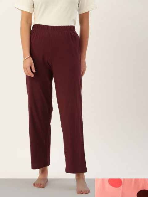 

Galypso Women Pink & Burgundy Pack of 2 Zodiac Sky Lounge Pants