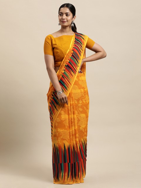 

KALINI Mustard Georgette Printed Saree