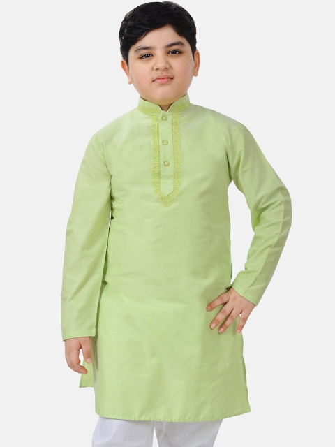 

SG YUVRAJ Boys Green Thread Work Kurta