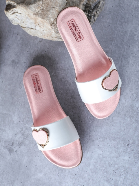

LONDON STEPS Women Pink Open Toe Flats