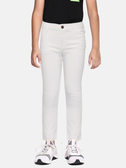 

HERE&NOW Boys White Solid Mid-Rise Stretchable Jeans