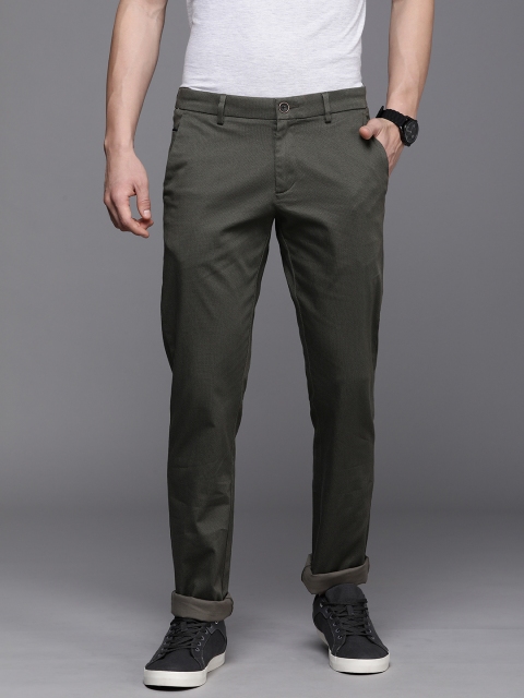 

Allen Solly Men Grey Printed Slim Fit Regular Trousers