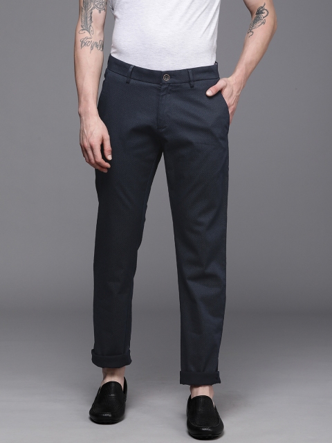 

Allen Solly Men Navy Blue Slim Fit Regular Trousers