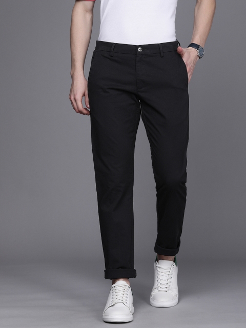 

Allen Solly Men Black Solid Slim Fit Trousers