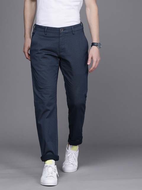 

Allen Solly Men Blue Solid Slim Fit Trousers