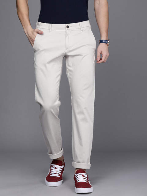 

Allen Solly Men White Solid Slim Fit Trousers