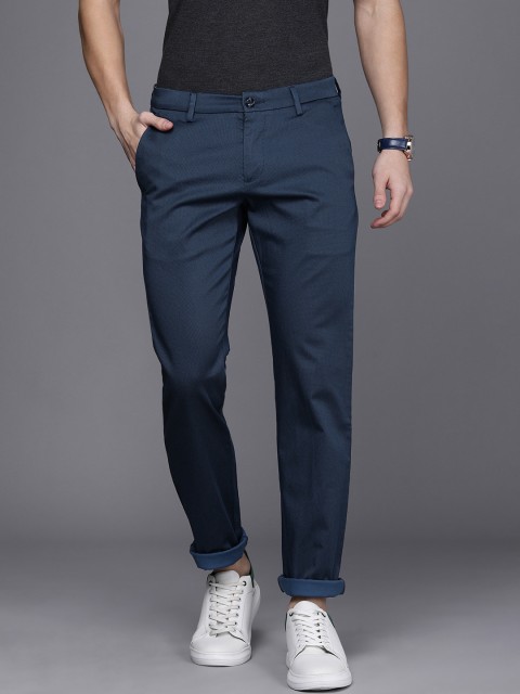 

Allen Solly Men Blue Solid Slim Fit Trousers