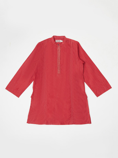 

Fabindia Boys Red Yoke Design Kurta
