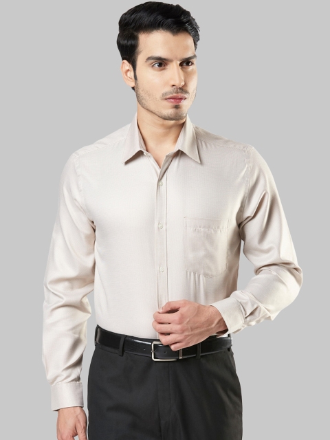 

Next Look Men Beige Micro Checks Opaque Checked Formal Shirt