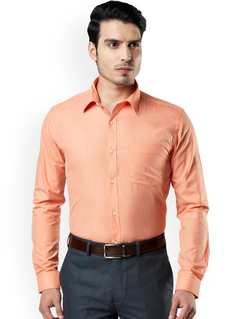 

Next Look Men Orange Slim Fit Opaque Formal Shirt