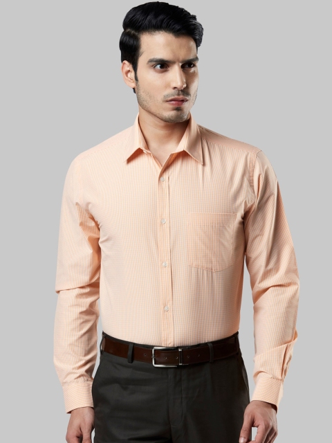 

Next Look Men Orange Gingham Checks Opaque Checked Formal Shirt