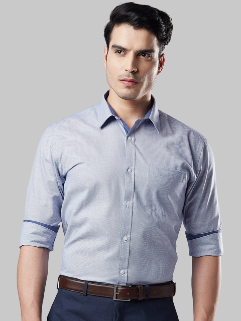 

Next Look Men Blue Slim Fit Opaque Printed Formal Shirt