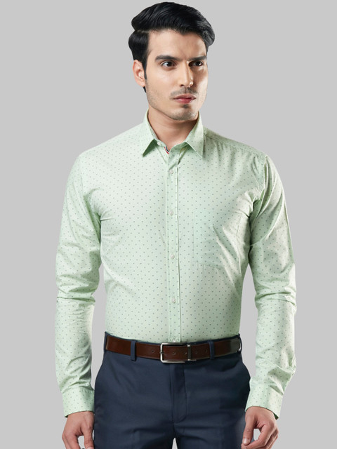

Next Look Men Green Slim Fit Printed Formal Shirt