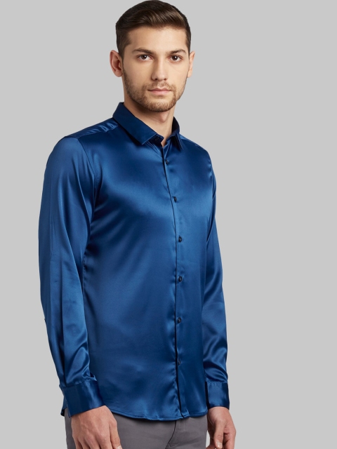 

Parx Men Blue Slim Fit Opaque Party Shirt