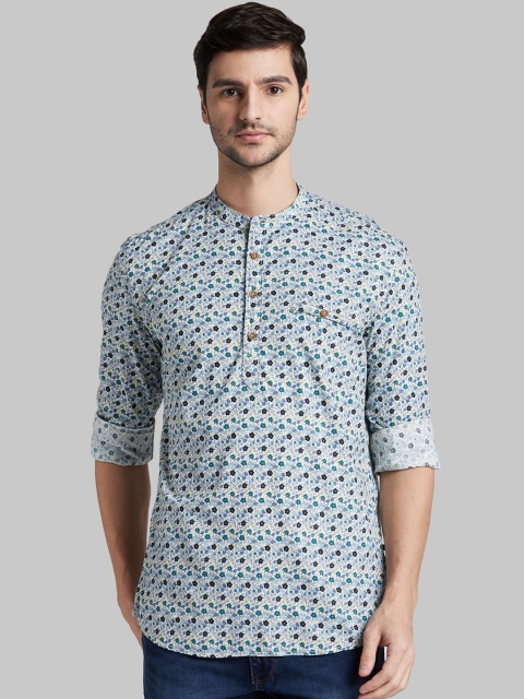 

Parx Men Blue Slim Fit Floral Opaque Printed Casual Shirt
