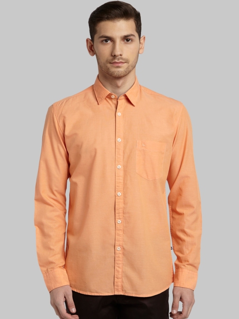 

Parx Men Orange Slim Fit Opaque Cotton Casual Shirt