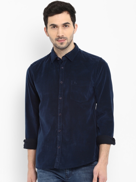 

Parx Men Navy Blue Solid Slim Fit Opaque Casual Shirt