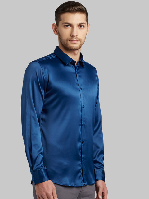 

Parx Men Blue Slim Fit Opaque Casual Shirt
