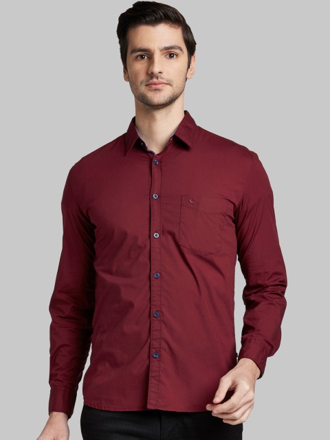 

Parx Men Red Slim Fit Opaque Casual Shirt