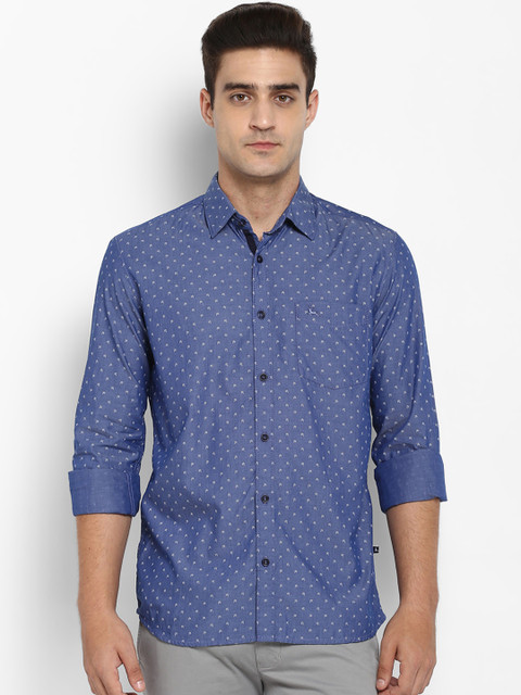 

Parx Men Blue Slim Fit Printed Casual Shirt