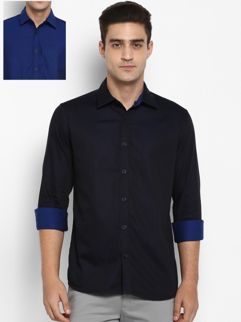 

Parx Men Blue Slim Fit Opaque Reversible Casual Shirt
