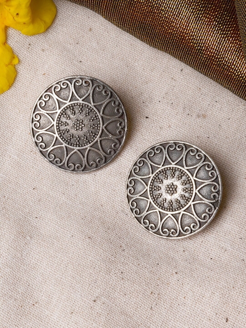 

TEEJH Silver-Plated Contemporary Studs Earrings