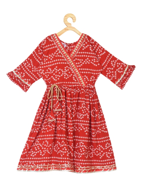 

Kinder Kids Red Ethnic Midi Dress
