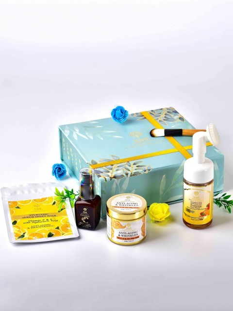 

Khadi Essentials Vitamin C Skin Care Kit - Face Serum, Sheet & Clay Mask and Face Wash, Yellow