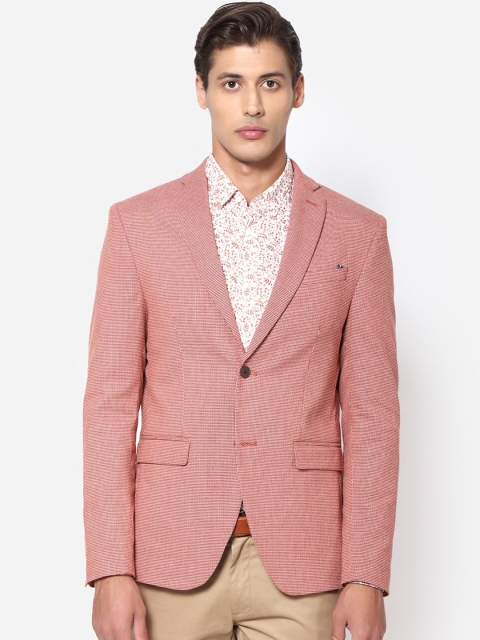 

Blackberrys Men Orange Solid Slim-Fit Single-Breasted Casual Blazer
