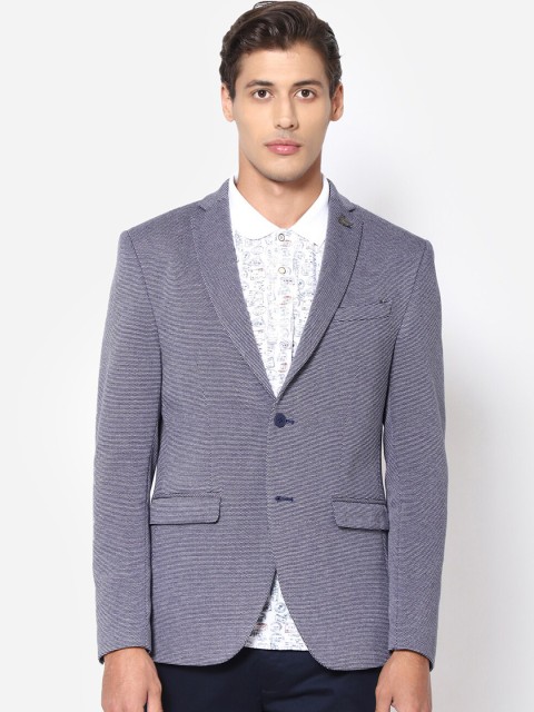 

Blackberrys Men Navy Blue Slim-Fit Single-Breasted Casual Blazer