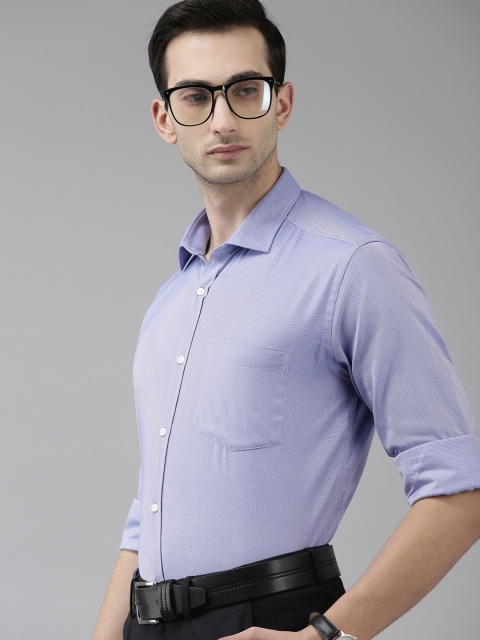 

Park Avenue Men Blue Pinstriped Slim Fit Pure Cotton Formal Shirt