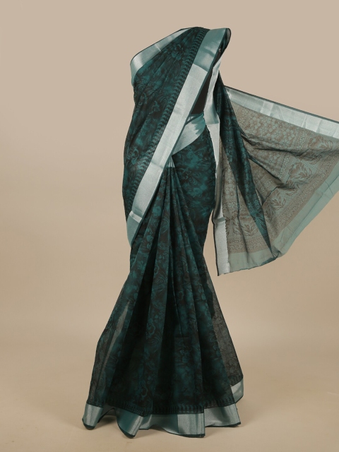 

Pothys Green & Black Floral Saree