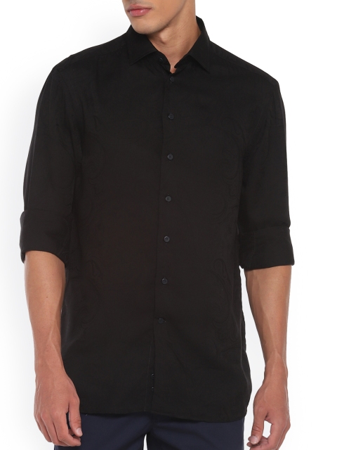 

ETRO Men Black Opaque Tone-On-Tone Paisley Printed Casual Shirt