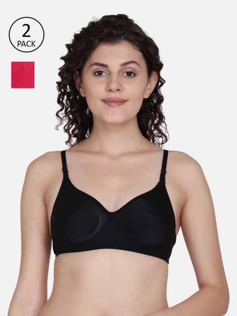 

fashiol Pack Of 2 Assorted Solid Everyday Bras - Wireless Non-Padded